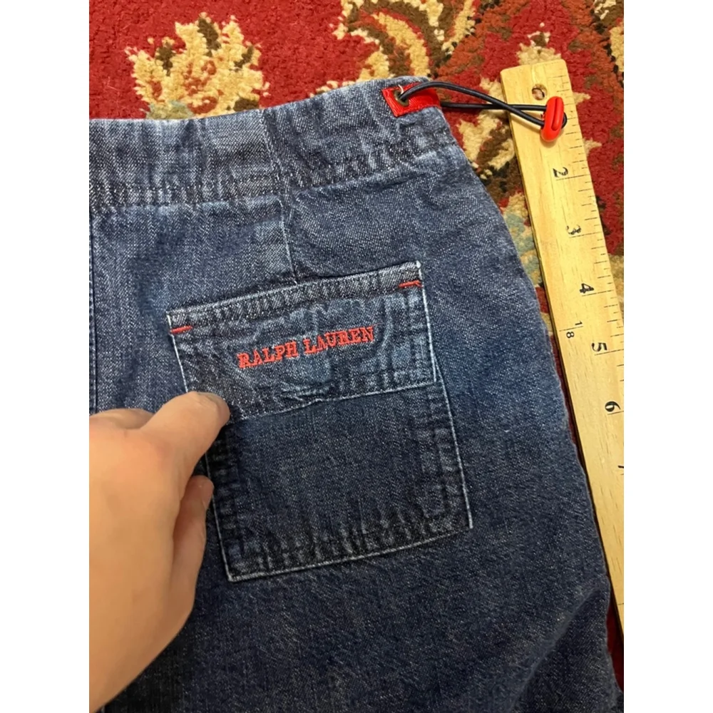Vintage Embroidery Little Girl Ralph Lauren Denim Mini Preppy Skirt Size 10